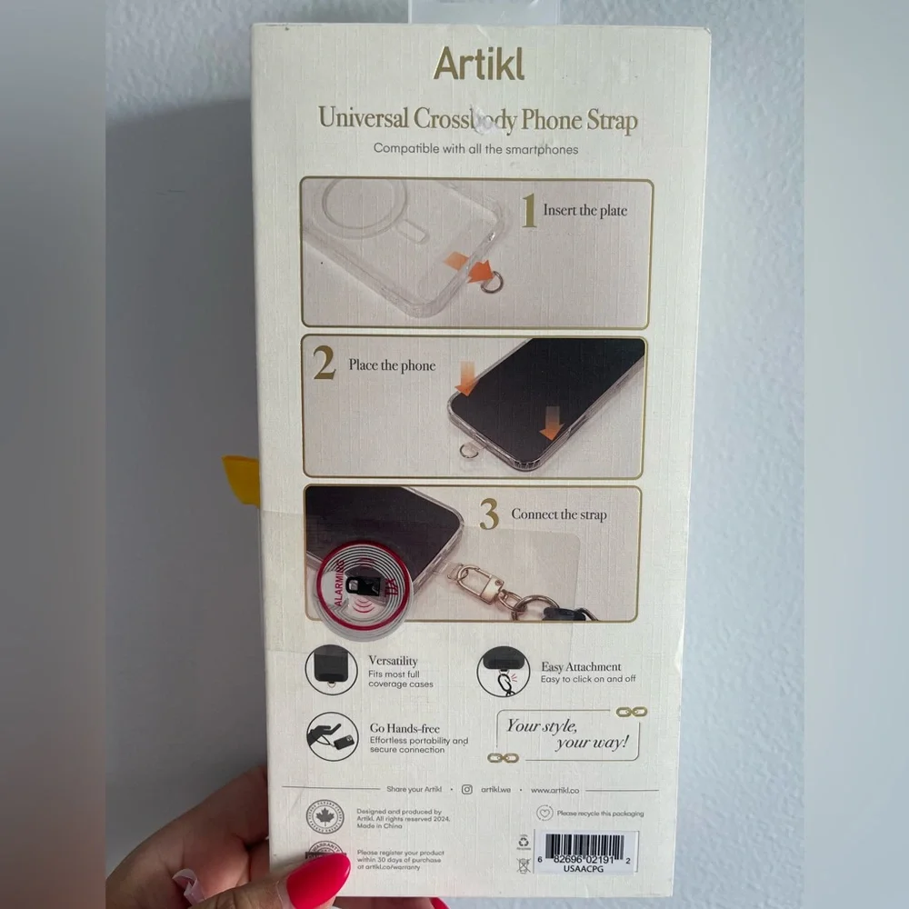 Universal Crossbody Phone Strap - Pink and Gold NIB
